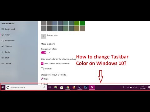 How to Change Taskbar Color on Windows 10?