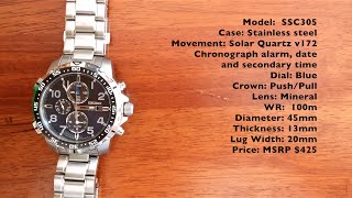 HD Video #7 SSC305 Seiko Solar Chronograph Alarm