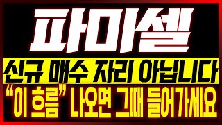 [파미셀 주가전망] 신규 매수 자리 아닙니다!! \