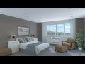 Low Wall Mounted Air Conditioner in a Bedroom - 3D Animation