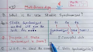 static synchronization in java multithreading | fix synchronized problems in java