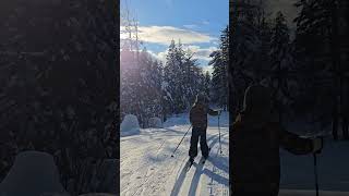 Cross-country skiing at Telemark #canadalife #winterrelax #winter #crosscountryskiing #familytime