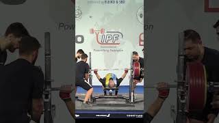 World Masters 1 Record Bench Press equipped with 310 kg by Volodymyr Rysiyev UKR in 93kg class