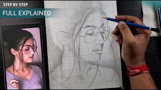 How to draw Rashmika Mandanna,  Portrait drawing tutorial | Part 1 - OUTLINE