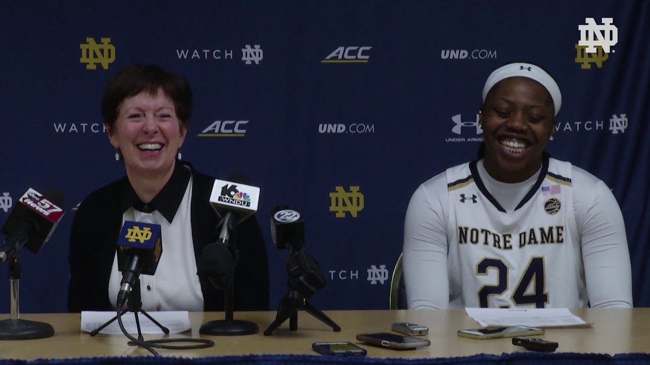 @ndwbb | Post-Game Press Conference Vs. Duke (2019) - YouTube