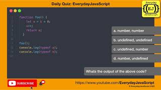 #DailyQuiz - Question 13 | Everyday JavaScript | Accidental Global Variables