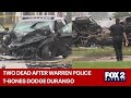 TWO KILLED in Warren Police crash, two officers hospitalized