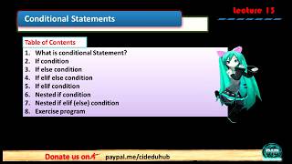 Conditional Statement in Python || Python full course || Lecture 13 || [ Branches in python]