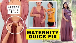 Maternity Alterations on a Formal Dress | Upsizing A Zipper Quick Fix