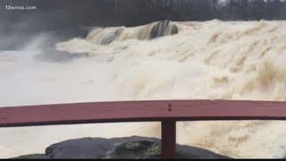 Towaliga River raging at High Falls State Park