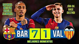 RAPHINHA DESTRÓI EM CAMPO, E BARÇA GOLEIA | Barcelona 7 x 1 Valencia | Melhores Momentos | La Liga