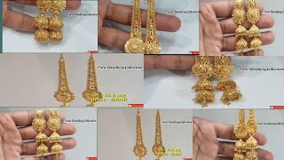 New Gold Jhumka \u0026 Earrings Chain Designs with weight and price//Gold Jhumka and Earrings Chains