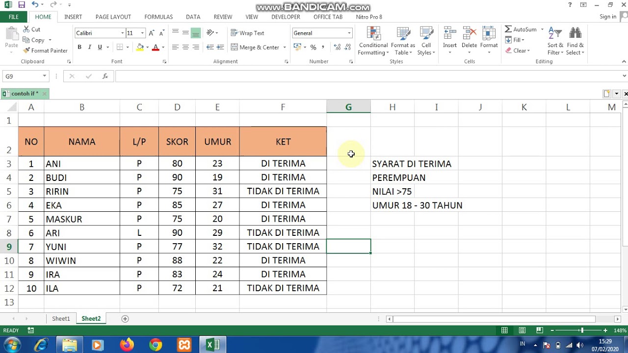 Rumus If Dan Multi If Pada Microsoft Excel - YouTube