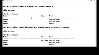 SQL - Primary Key Constraint - Demo using Oracle
