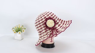 娟娟编织,太美了,一款好看的公主夏凉帽第二集easy for begianners DIY Tutorial  crochet  sunhat part 2