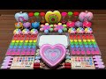 RAINBOW HEARTS I Mixing random into Glossy Slime I  Satisfying Cun Slime