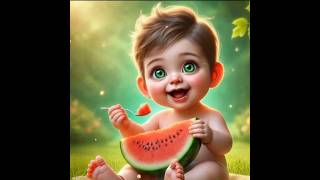 Adorable baby enjoying watermelon 🍉 😋 #youtube #youtuber #cutebabies #musikanakanak#viralvideo