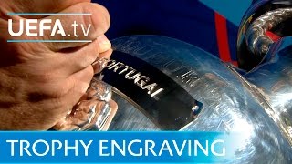 See Portugal's name being engraved on the EURO trophy