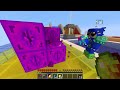 playing a op lucky block race in minecraft