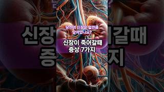 신장,콩팥이 죽어갈 때 나타나는 증상 #신장#신장병 #shortsvideo