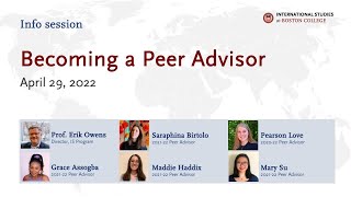 Becoming a Peer Advisor (April 2022)