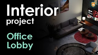 Office lobby Interior | Blender Arch-viz