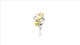 1.83CTW Yellow \u0026 White Cubic Zircon .925 Sterling Silver Ring