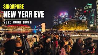 🇸🇬 New Year's Eve with insane crowd at Singapore Marina Bay | Singapore Welcomes Happy New Year 2025