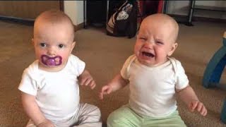 Funniest TWIN Baby Girls Fighting Over Pacifier