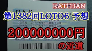 第１３８２回LOTO6(ロト6)を予想しました