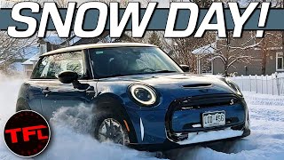 Here's The One Change That Makes This Electric Mini Cooper SE (And Any EV) A Beast In The Snow!