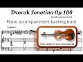 Dvorak Sonatina Op.100 - Piano accompaniment - play along track for violin or other instrument