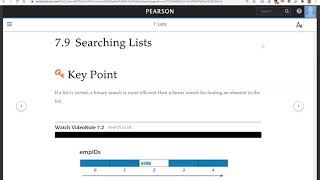 Daniel Liang Python Section 7.9 Linear and Binary Search