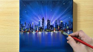 Cityscape Painting / Acrylic Painting for Beginners / STEP by STEP #208 / 도시풍경 아크릴화