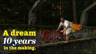 Riding Down a Bobsleigh Track On A Bike.