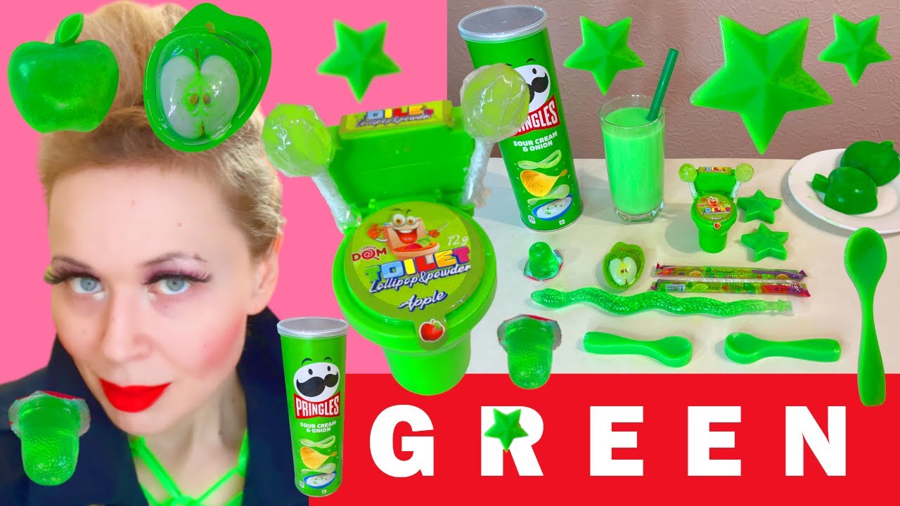 Asmr Eating Green Food Mukbang Youtube