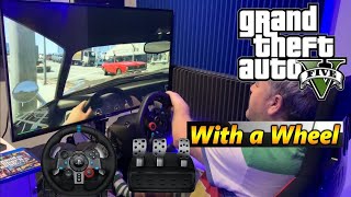 GTA 5 V (PS4 Xbox X or PS5) - Logitech G29 Wheel & Pedals - Grand Theft Auto V - How To Use A Wheel