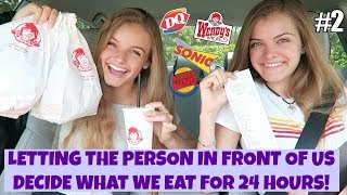 Letting the Person In Front of Us Decide What We Eat for 24 Hours Part 2 ~ Jacy and Kacy