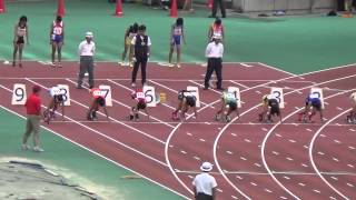 ⑬【女子2年100ｍ 決勝】中学通信陸上福岡県大会2015