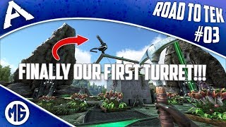 OUR FIRST AUTO TURRET! Road to Tek Official PvP Ep 3 - Ark: Survival Evolved