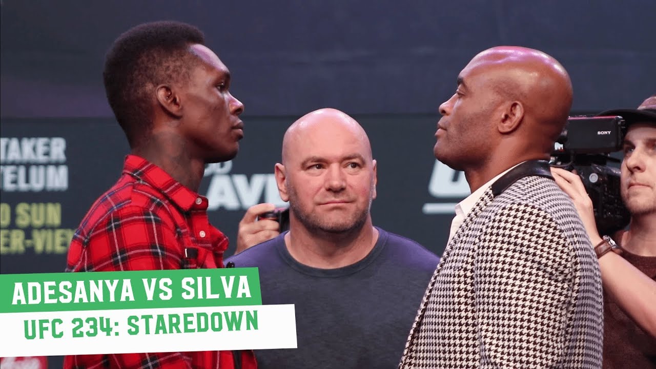 Israel Adesanya Vs. Anderson Silva Staredown | UFC 234 Press Conference ...