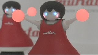 Japanese electronics company creates miniature robot cheerleaders