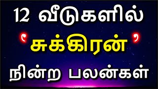 சுக்கிரன் 12 வீடுகளில் நின்ற பலன்கள் | Sukiran in 12 houses | Astro Tamil