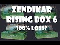 Zendikar Draft Booster box 6 100precent LOSS