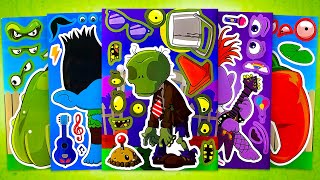 [ToyASMR] Decorate with Sticker Trolls Movie And Plants vs. Zombies #paperdiy #asmr