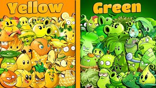 Team GREEN vs YELLOW & ORANGE Plants - Who Will Win? - PvZ 2 Team Plant Vs Team Plant