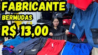 FABRICANTE BERMUDAS DE R$ 13,00 ATACADO BRÁS SP