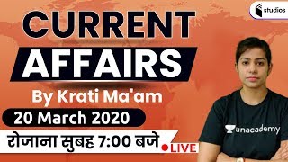 7:00 AM - Daily Current Affairs 2020 by Krati Ma'am | 20 March 2020 | wifistudy Studios