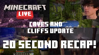 Minecraft Live 2020 Caves and Cliffs update 1.17 in 20 seconds!