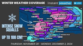 NOVEMBER 28, 2024 | ❄️ Winter Weather Coverage: Significant Snow Squall for Ontario